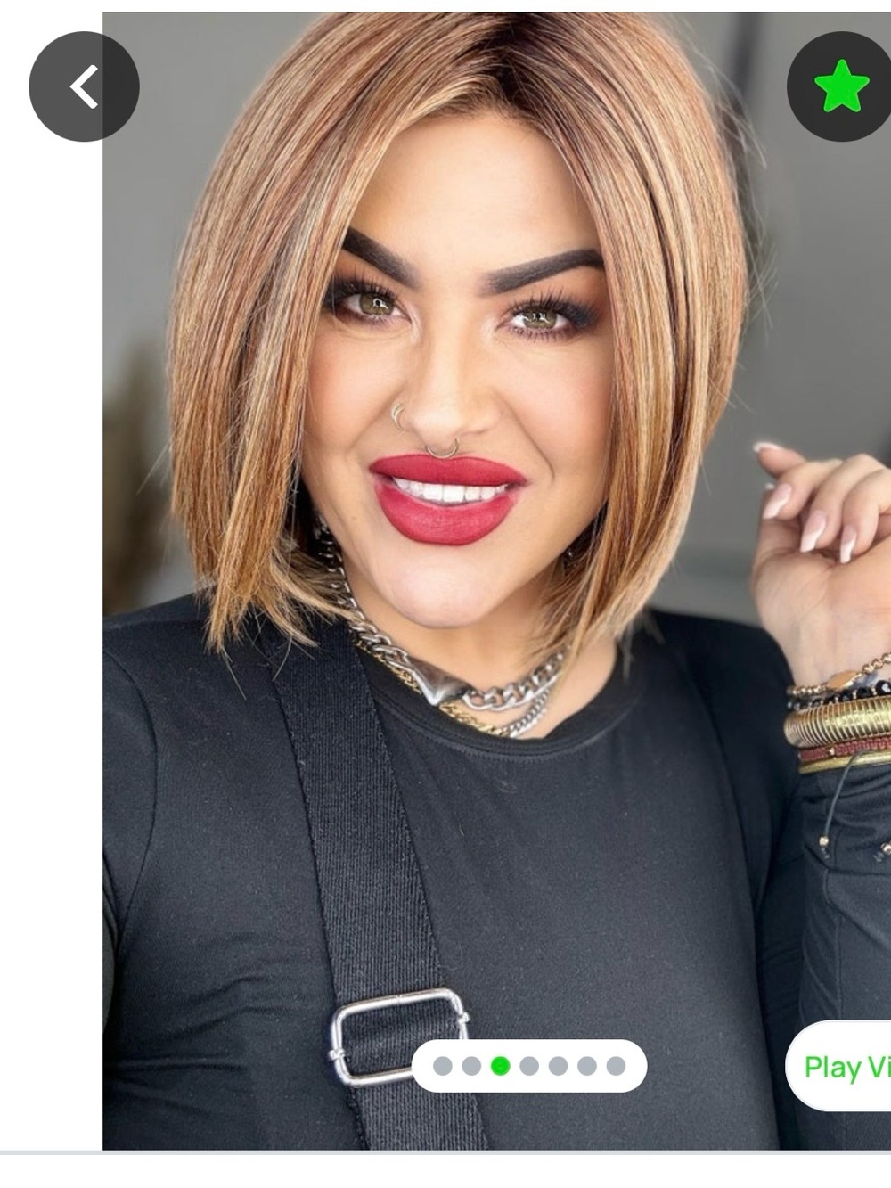 Stylish Carmel Swirl Layered Bob Wig - Natural Shine